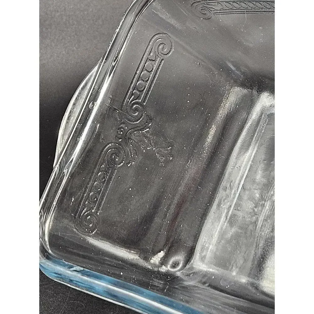 Vintage Fire-King Philbe Clear Glass Baking Dish Anchor Hocking 1940s Ovenware